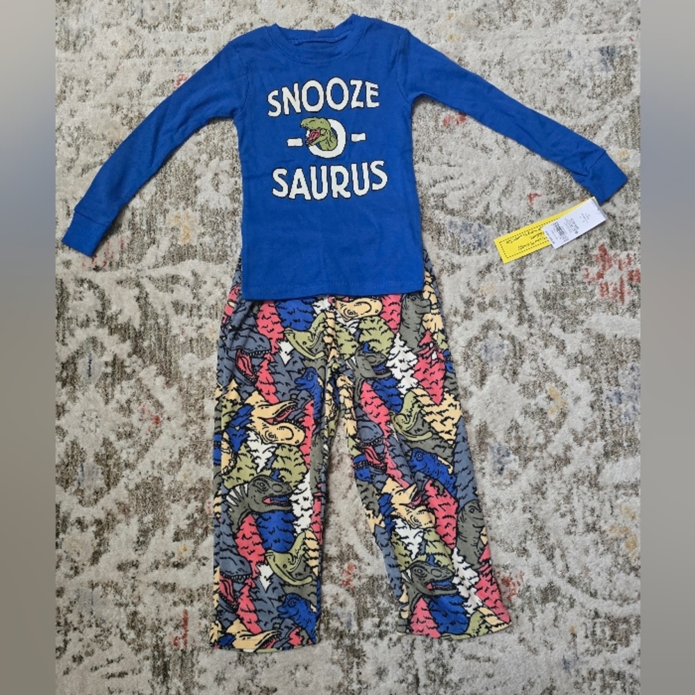 Carter's Snooze Saurus Blue and Multicolor Kids Pajamas-Size 4T